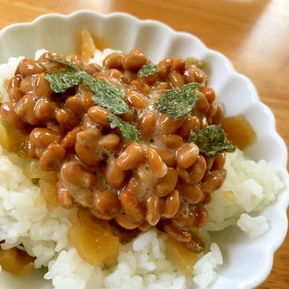 福神漬けの納豆ご飯